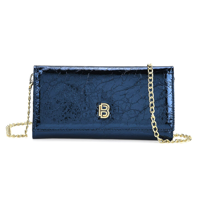 La Marey Signature Genuine Leather B Letterpress Clutch Bag with Long Chain 8245170 1
