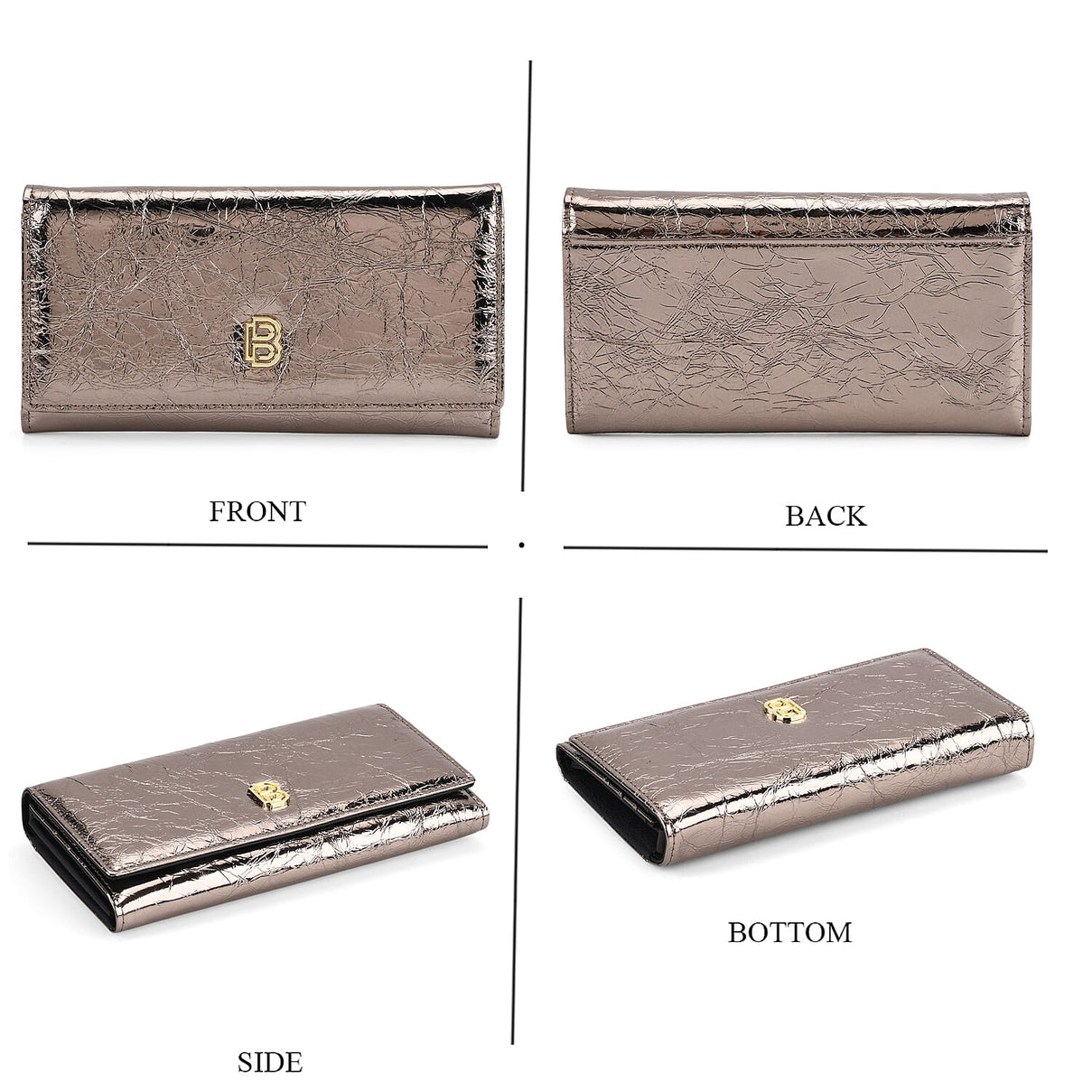 La Marey Signature Genuine Leather B Letterpress Clutch Bag with Long Chain V32530172 5