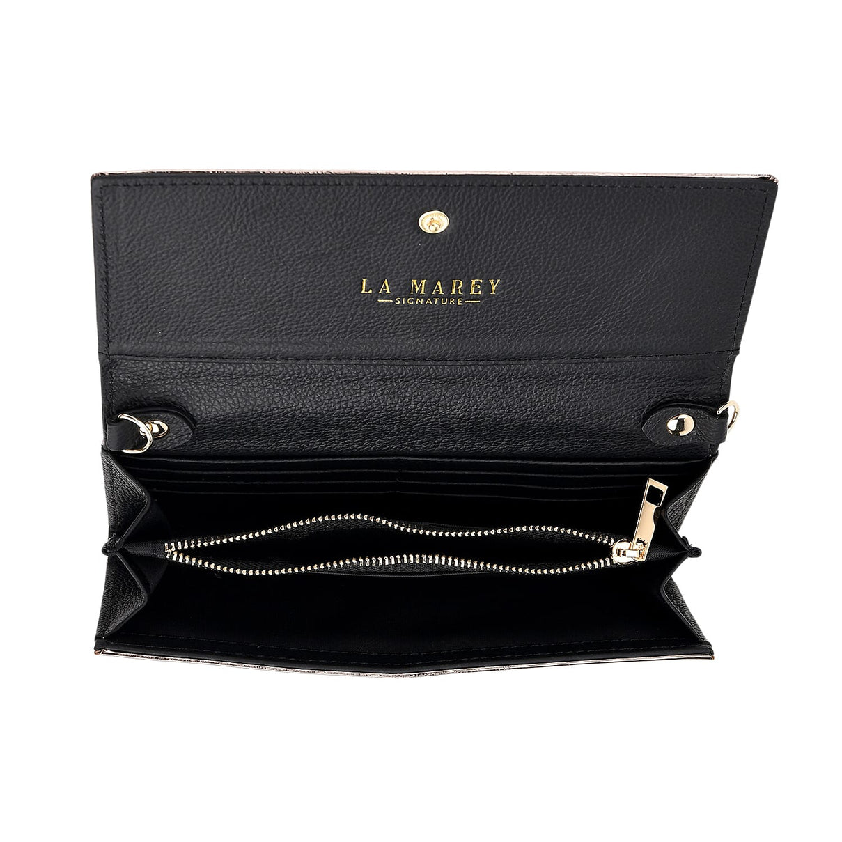 La Marey Signature Genuine Leather B Letterpress Clutch Bag with Long Chain V32530172 6