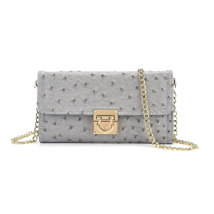 La Marey Signature Genuine Leather Sling Wallet with Built-in RFID with Chain Strap (120 cm) - Grey 8245142 1