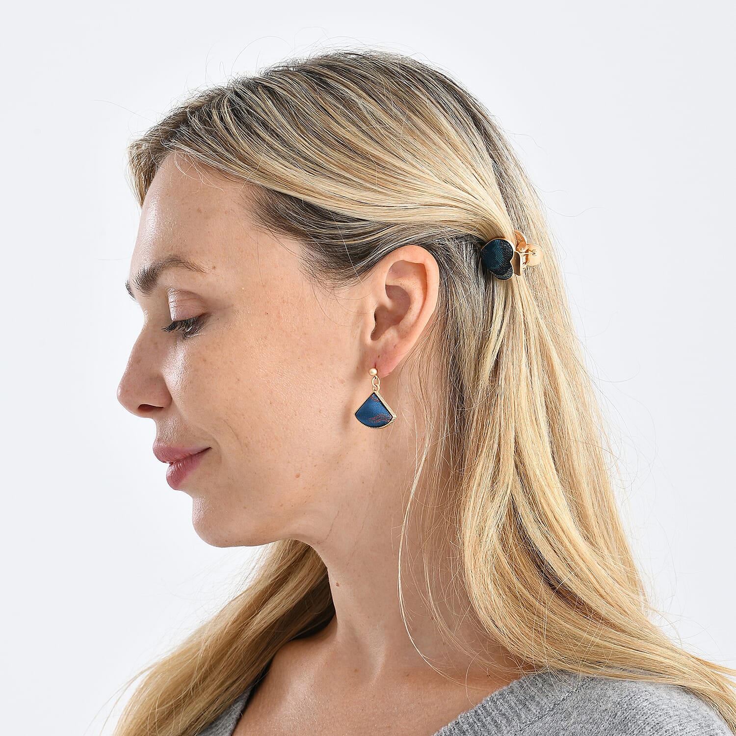 La Marey Signature Mulberry Silk Multicolour Hairpins &amp; Push Back Earring Set 4430740 4