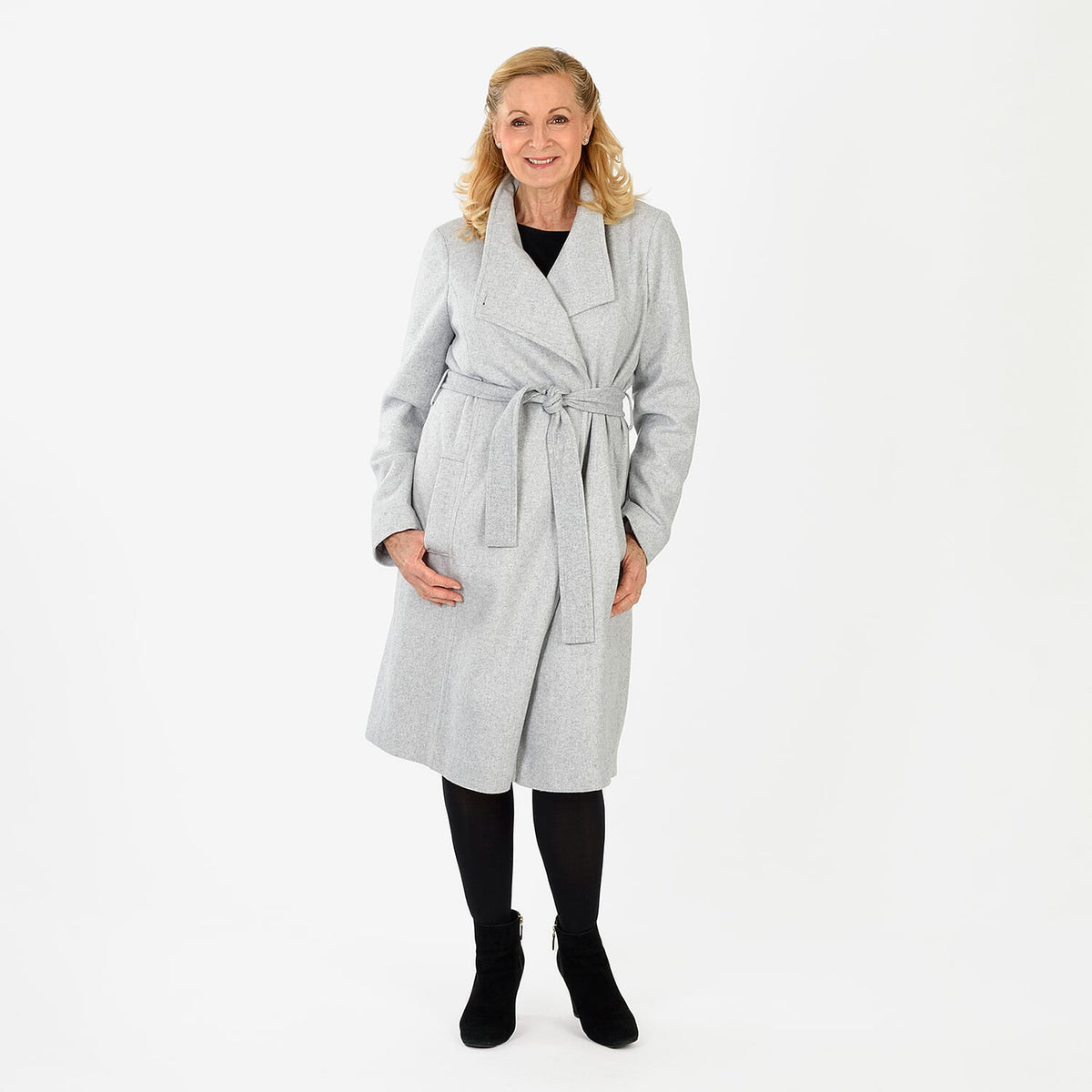 La Marey Signature Wrap Coat (Size L) - Grey 8247822 0