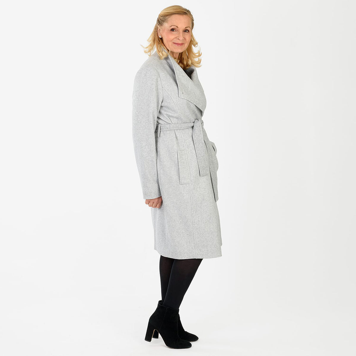 La Marey Signature Wrap Coat (Size L) - Grey 8247822 1