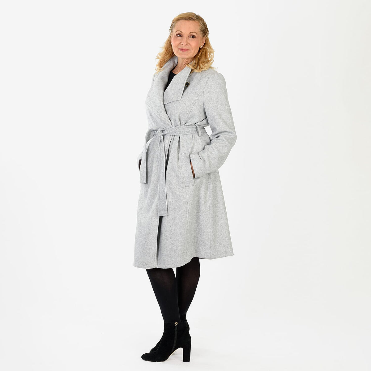 La Marey Signature Wrap Coat (Size L) - Grey 8247822 2