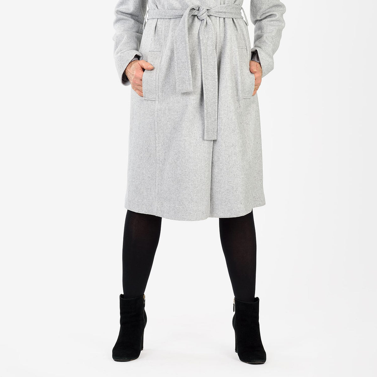 La Marey Signature Wrap Coat (Size L) - Grey 8247822 5