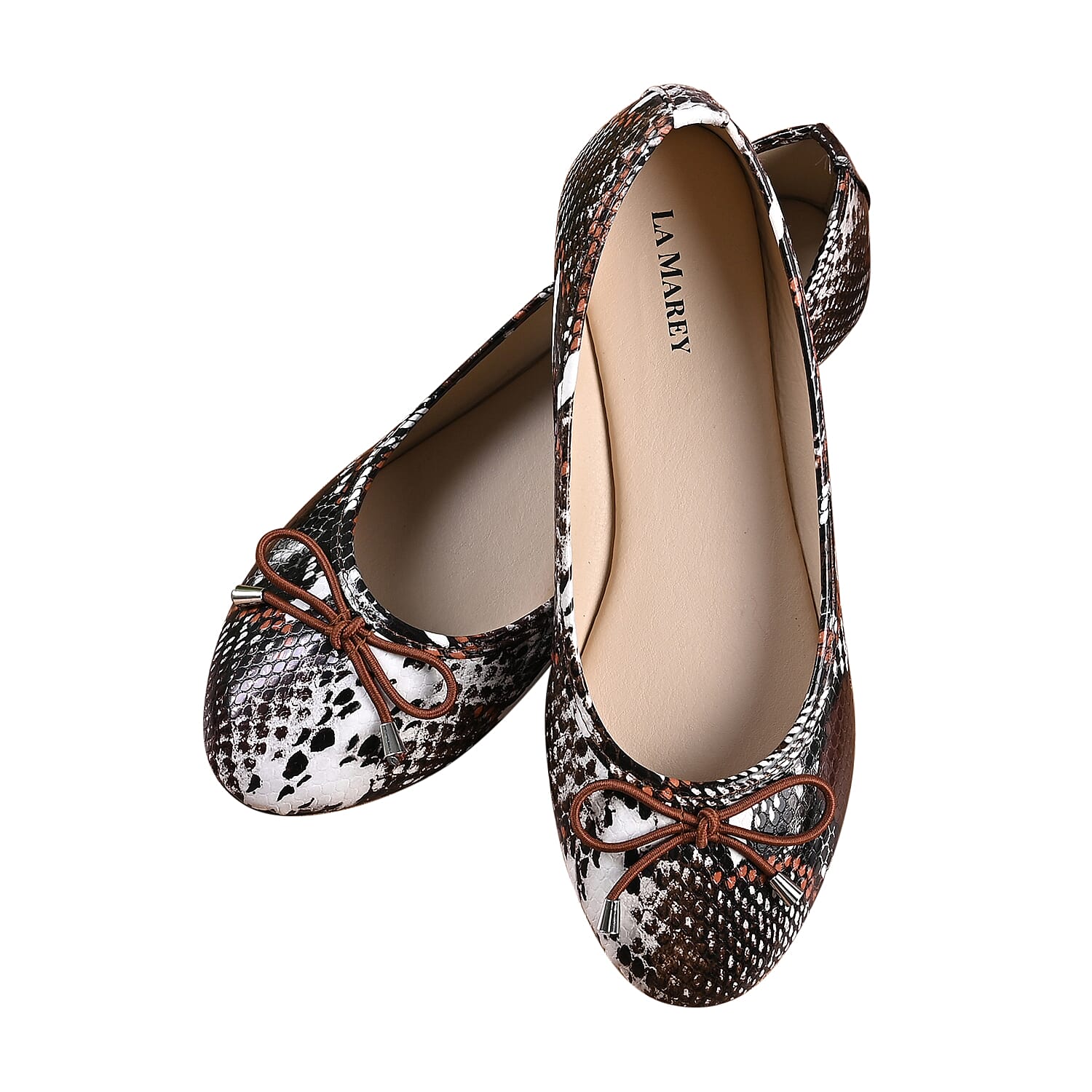 La Marey Snake Skin Pattern Women's Loafer Shoes - Black and Nude 3875516 0