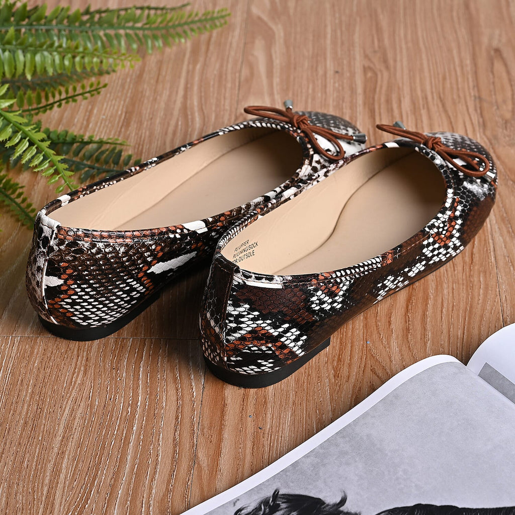 La Marey Snake Skin Pattern Loafer Shoes (Size 3) - Black & Nude