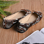 La Marey Snake Skin Pattern Loafer Shoes (Size 3) - Black & Nude