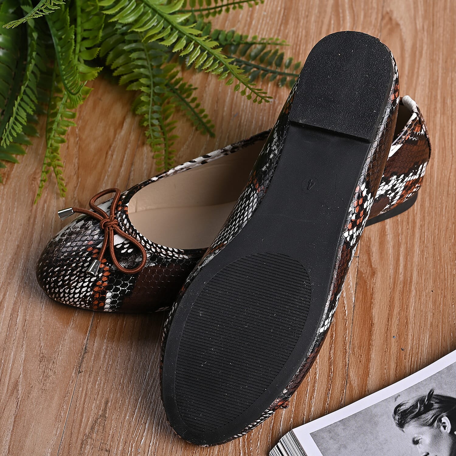 La Marey Snake Skin Pattern Women's Loafer Shoes - Black and Nude 3875516 3