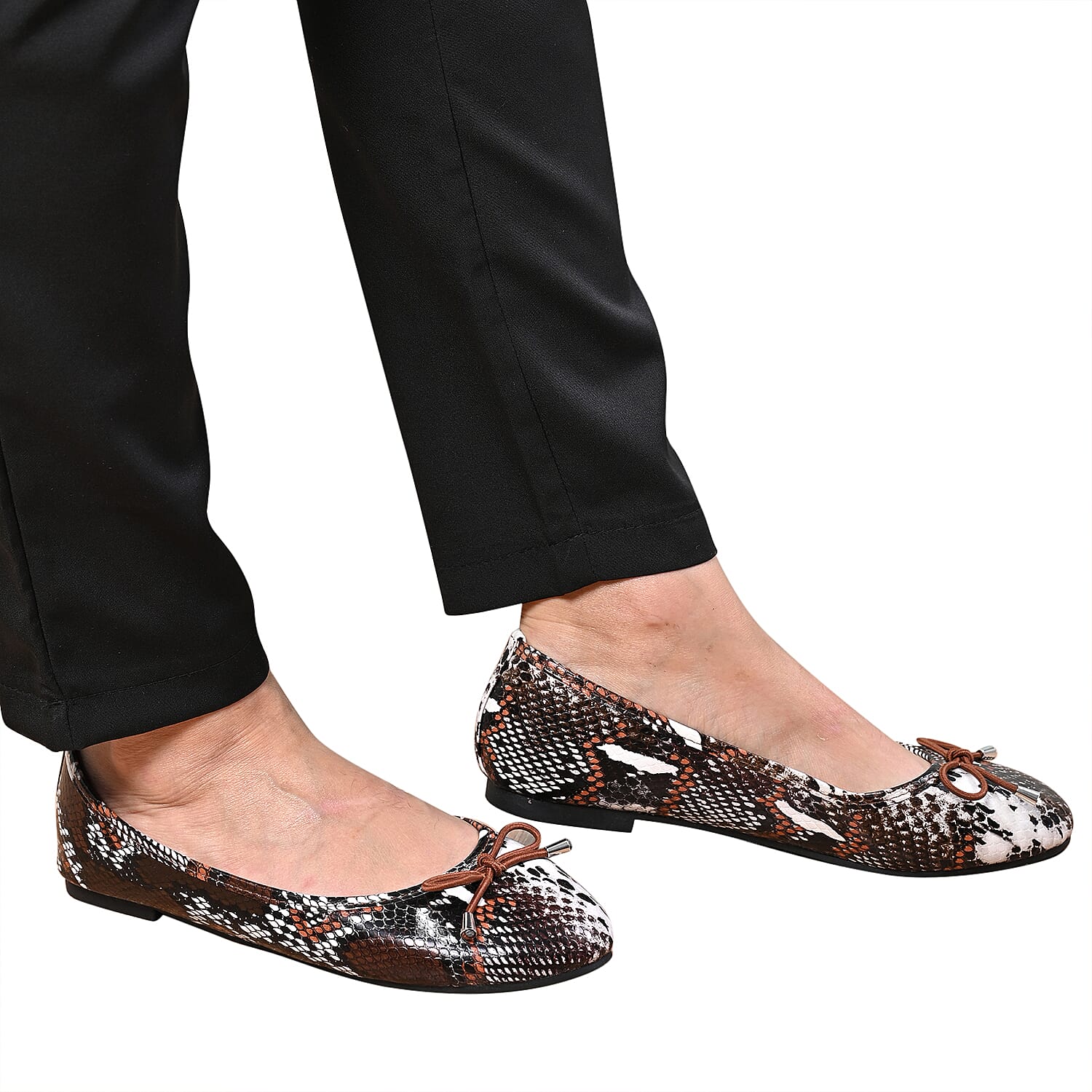 La Marey Snake Skin Pattern Women's Loafer Shoes - Black and Nude 3875516 5