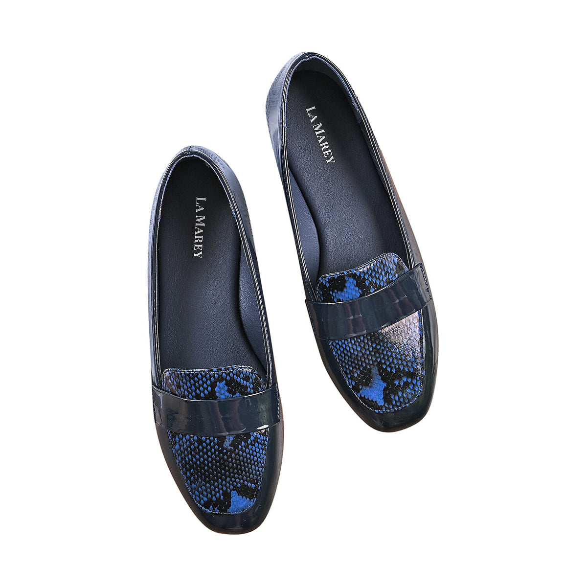La Marey Snake Skin Pattern Women's Loafer Shoes - Navy 3875448 2