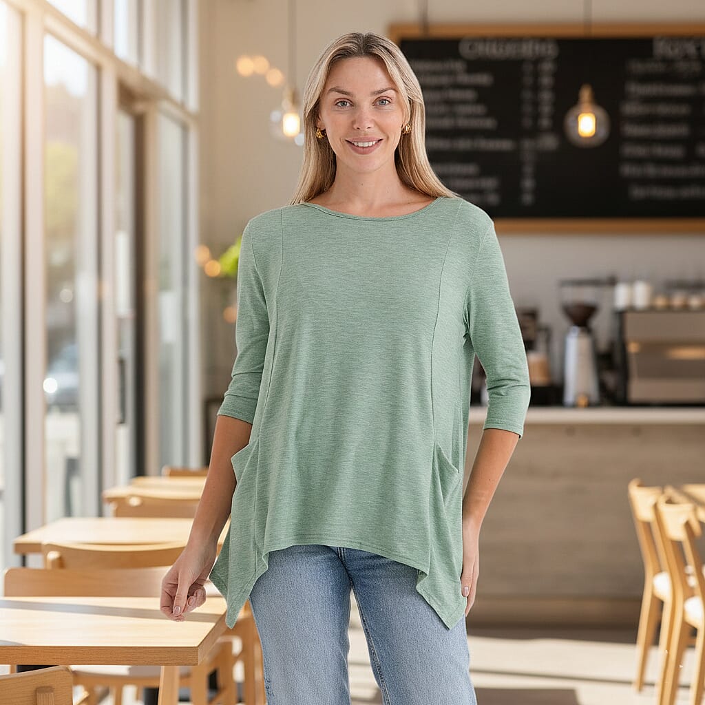 La Marey Soft Touch Asymmetric Top (Size 16 to 18) - Green V32534749 2