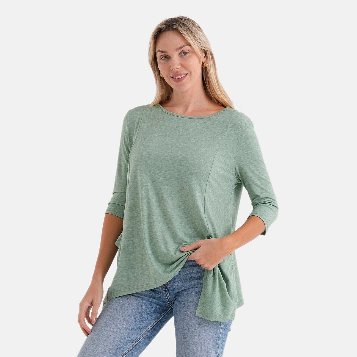 La Marey Soft Touch Asymmetric Top (Size 16 to 18) - Green V32534749 4