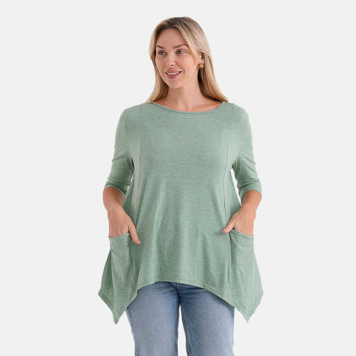 La Marey Soft Touch Asymmetric Top (Size 16 to 18) - Green V32534749 5