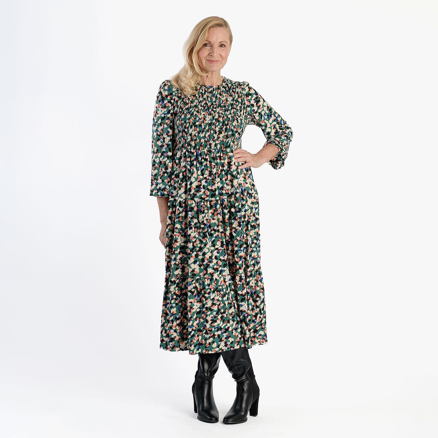 La Marey Soft Touch Knitted Shirred Dress (Size XL) - Green 8111562 0