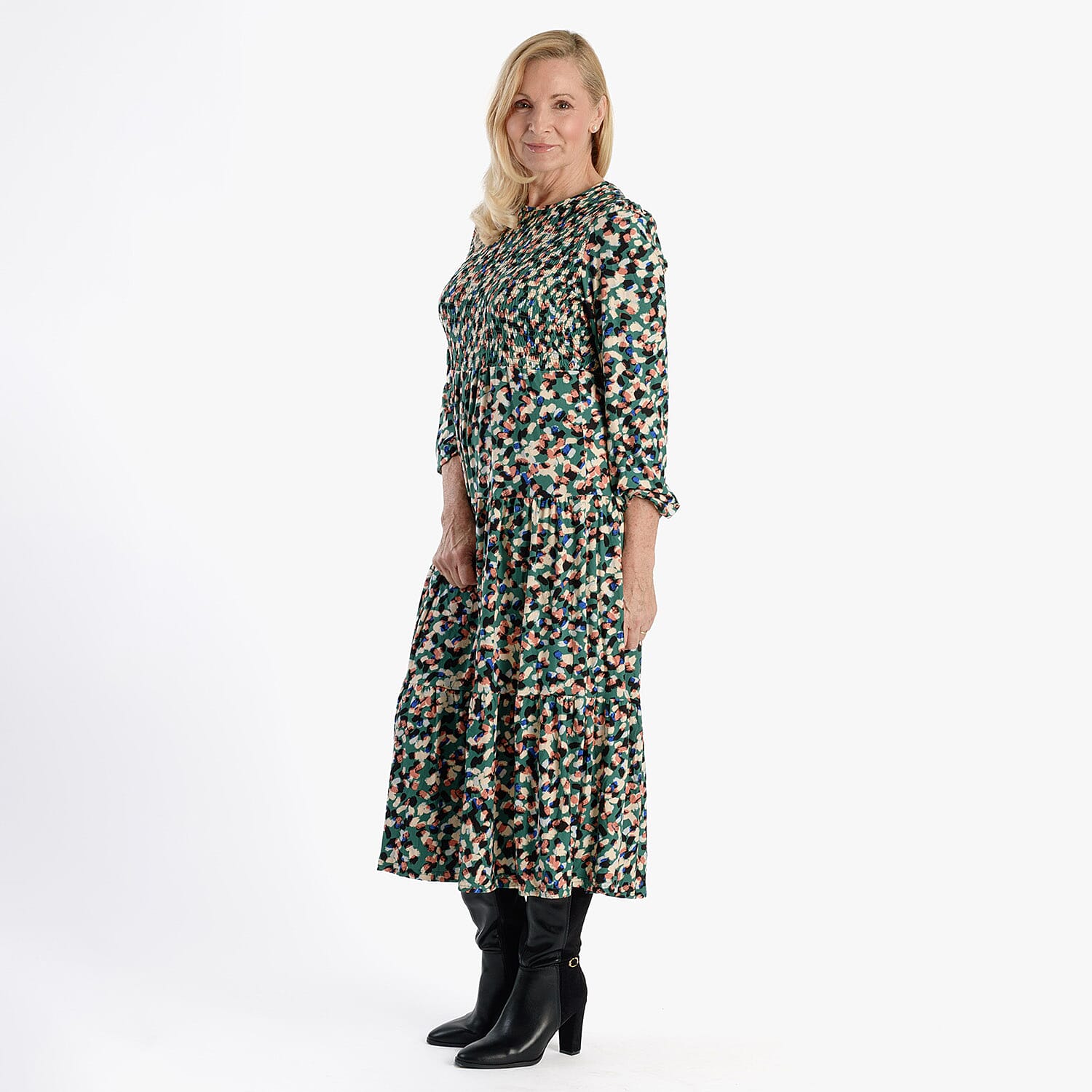 La Marey Soft Touch Knitted Shirred Dress (Size XL) - Green 8111562 1