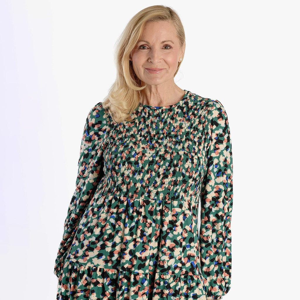 La Marey Soft Touch Knitted Shirred Dress (Size XL) - Green