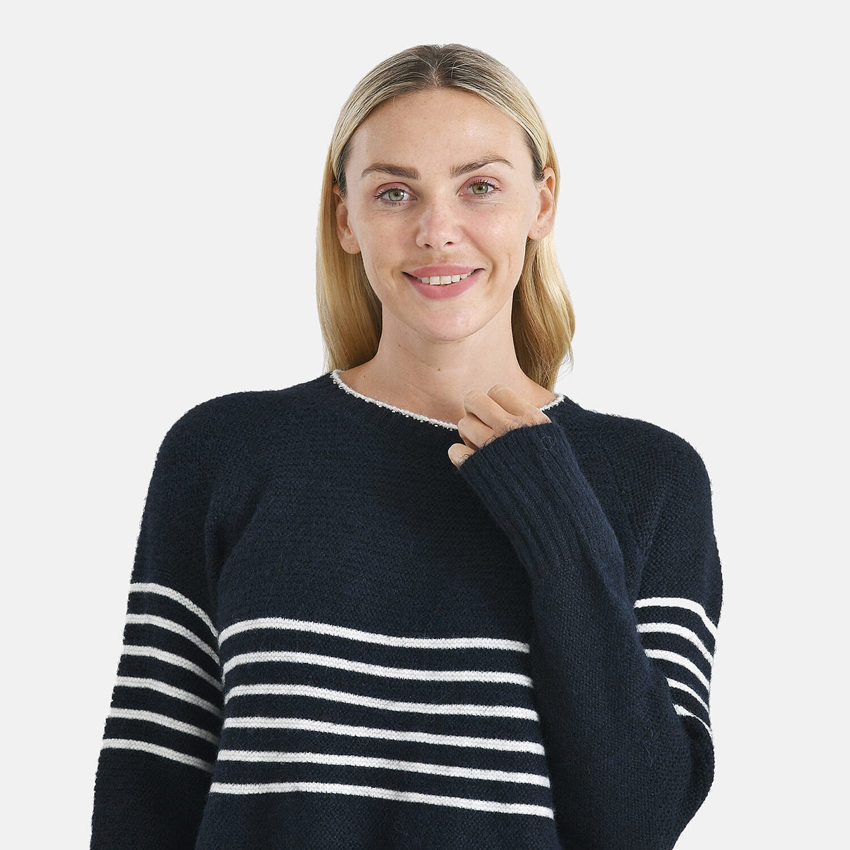 La Marey Soft Touch Striped Jumper (Size L) -  Navy &amp; White 8238645 5