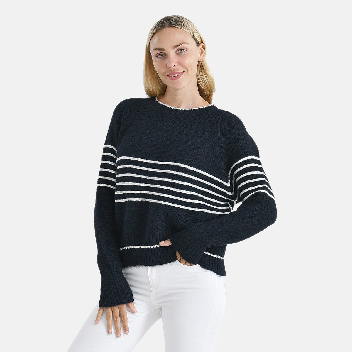 La Marey Soft Touch Striped Jumper (Size XL) -  Navy &amp; White 8238653 3