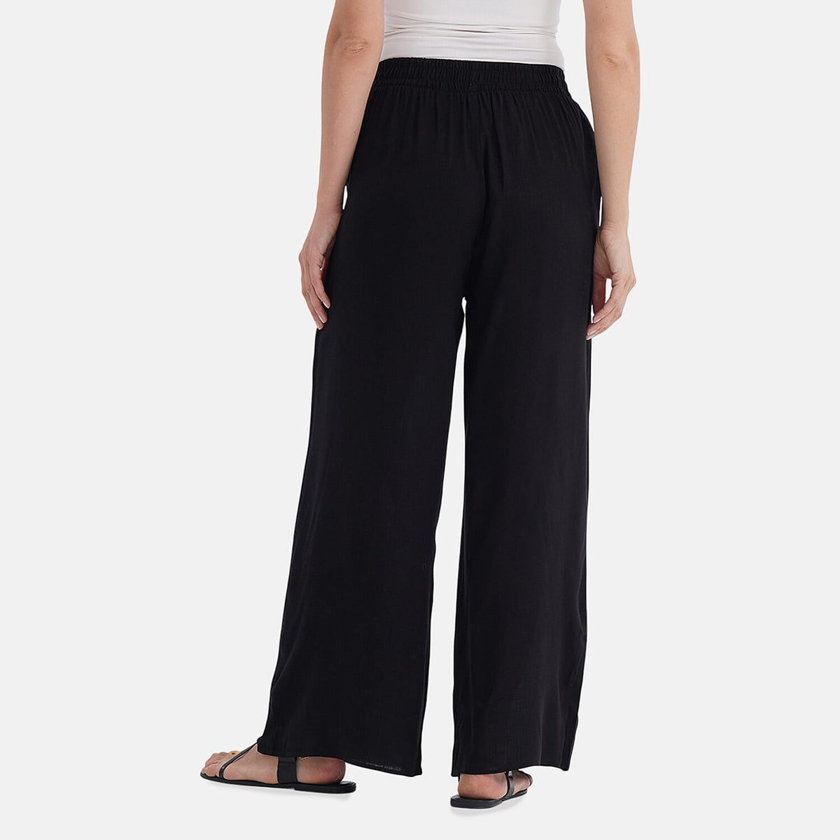 La Marey Casual Wide Leg Trousers with Elastic Waist (Size 16 to 18) - Black 8030379 2