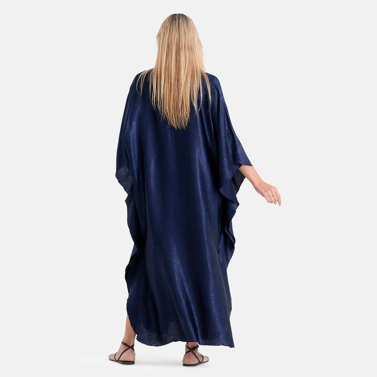 La Marey Soft Silk Touch Gathered Front Kaftan (Size 10-22) - Navy Blue V32589914 3