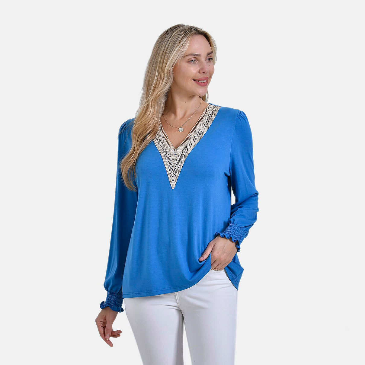 La Marey V-Neck Long Sleeve Jersey Top 7811202 2