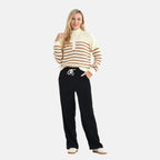 La Marey Straight Leg Corduroy Trousers (Size 8 to 10) - Black