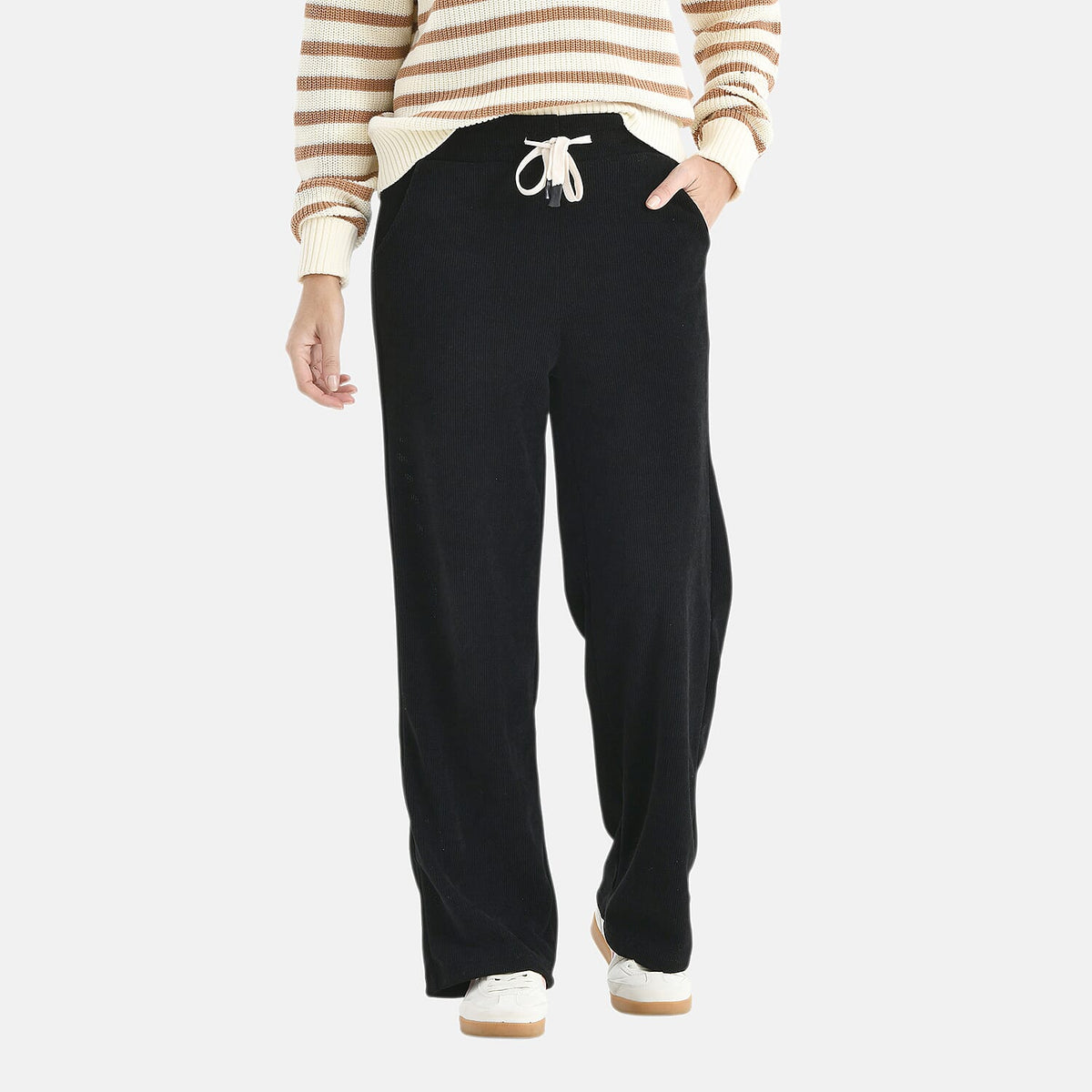 La Marey Straight Leg Corduroy Trousers (Size 8 to 10) - Black V32569499 5