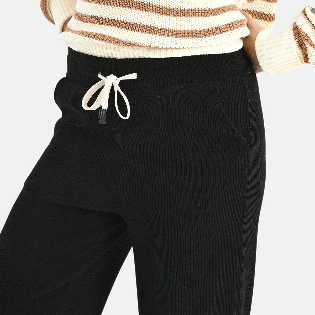 La Marey Straight Leg Corduroy Trousers (Size 8 to 10) - Black V32569499 6