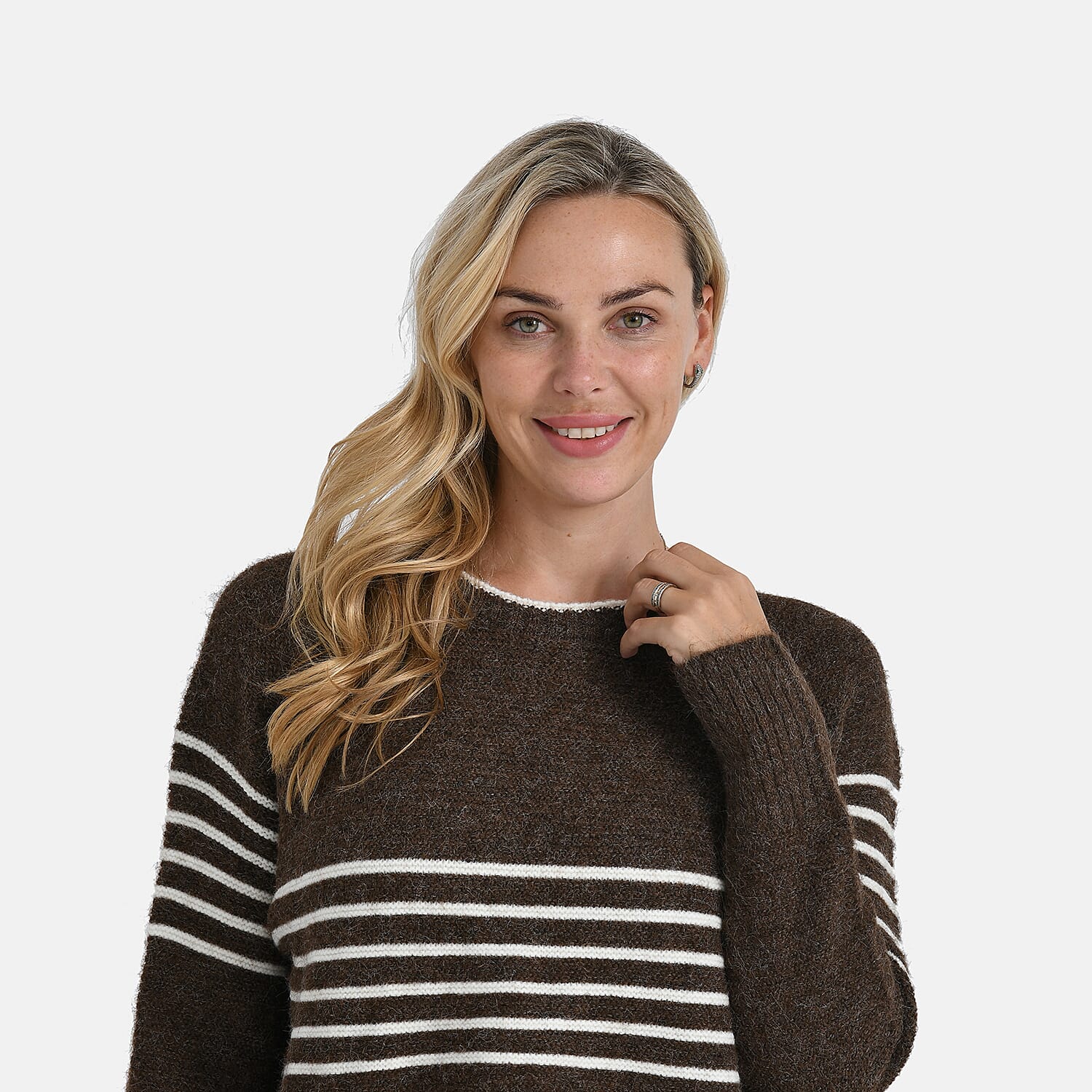 La Marey Striped Knitted Jumper (Size L) - Brown 8225731 4