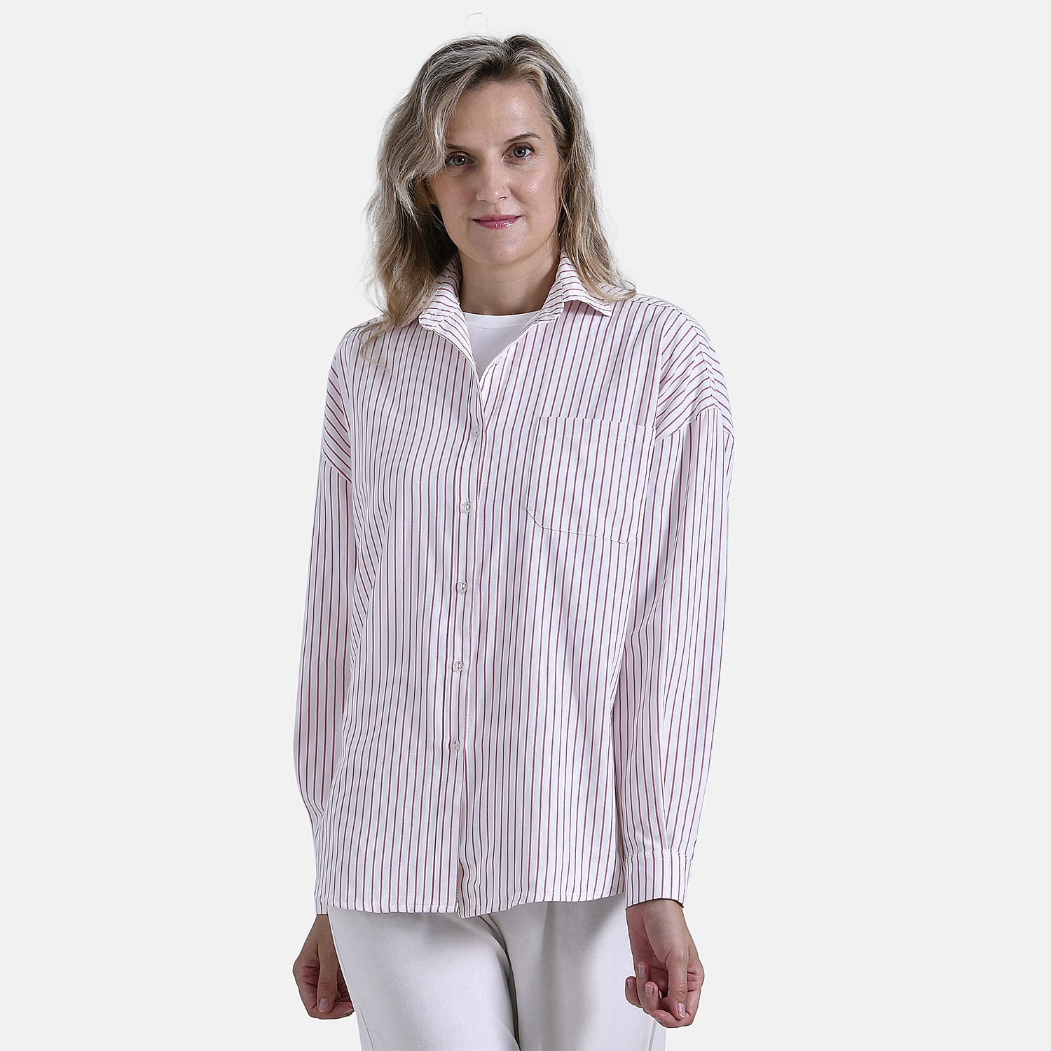 La Marey Striped Shirt (Size L) - Pink &amp; White 7857477 5