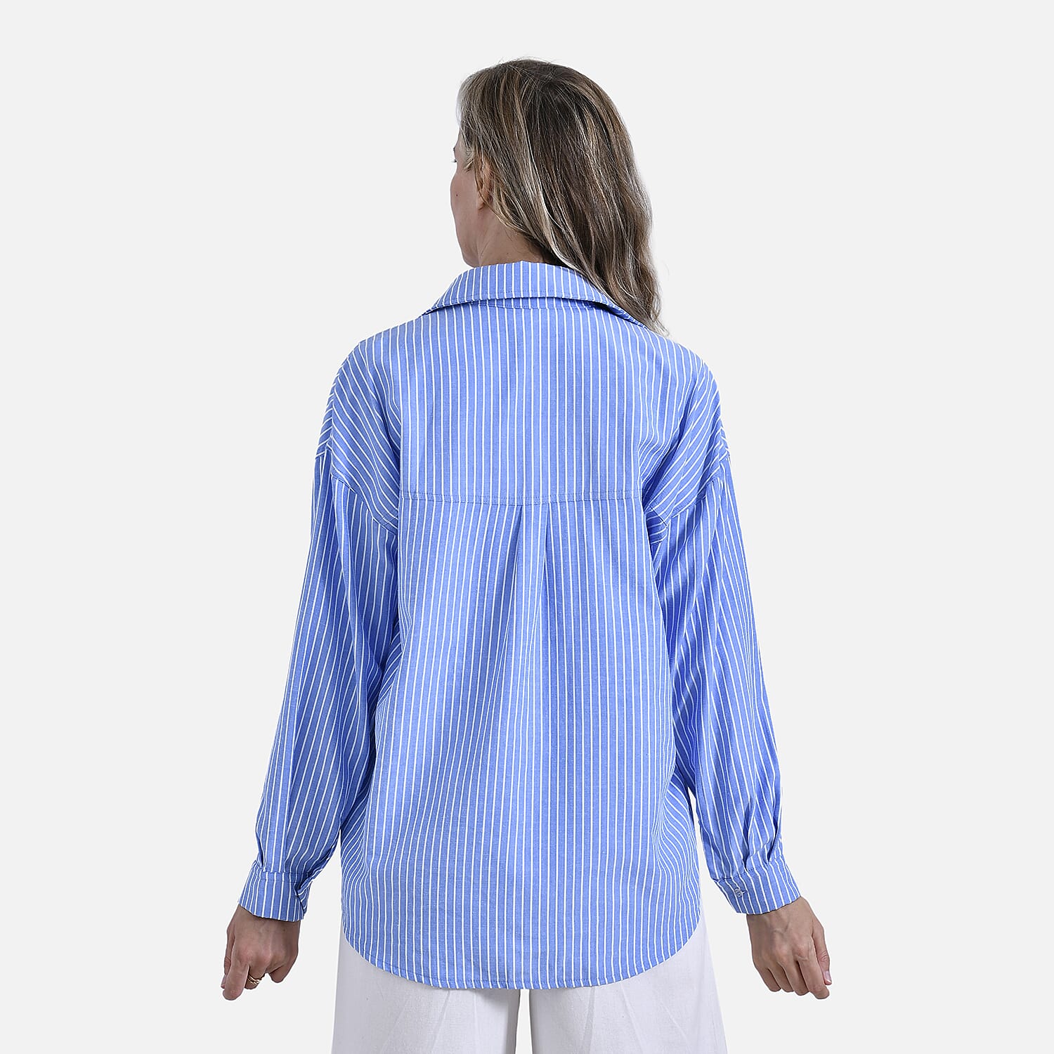 La Marey Striped Shirt (Size M) - Blue &amp; White V32521653 4