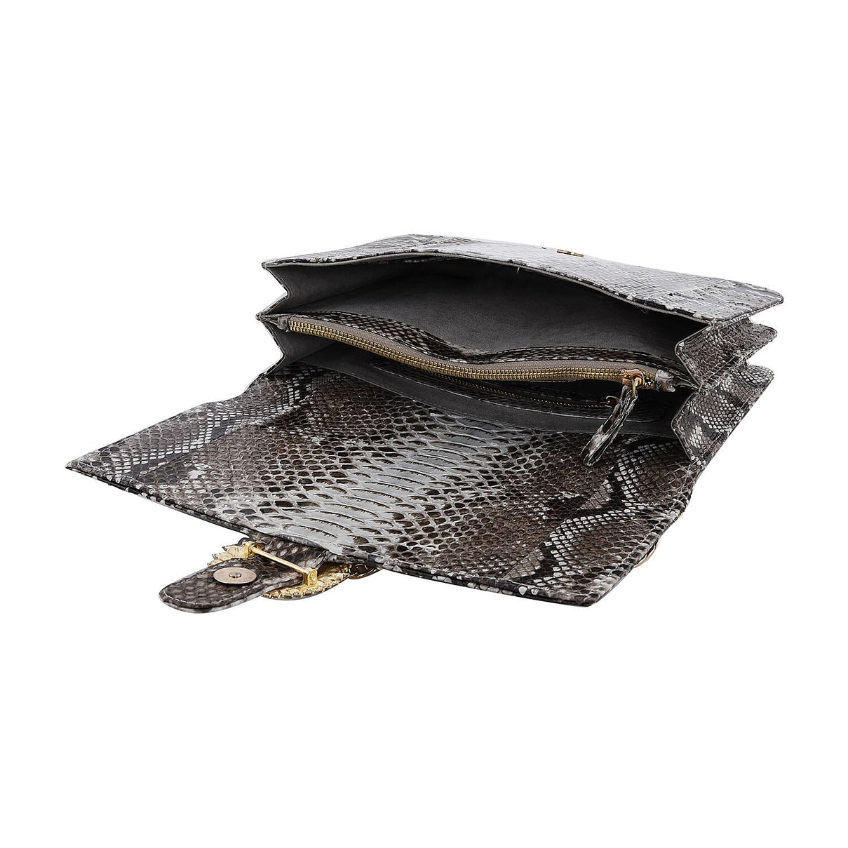 La Marey Structured 100% Genuine Python Leather Crossbody Bag - Black 7323890 2