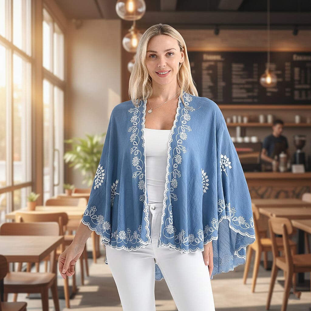 La Marey Stylish Embroidery Short Kimono (One Size) V32515474 4