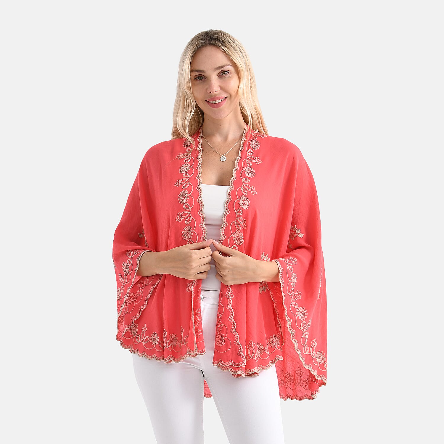 La Marey Stylish Embroidery Short Kimono (One Size) 8110400 6