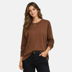 La Marey Super Soft Brushed Top (Size - L-XL) - Chocolate