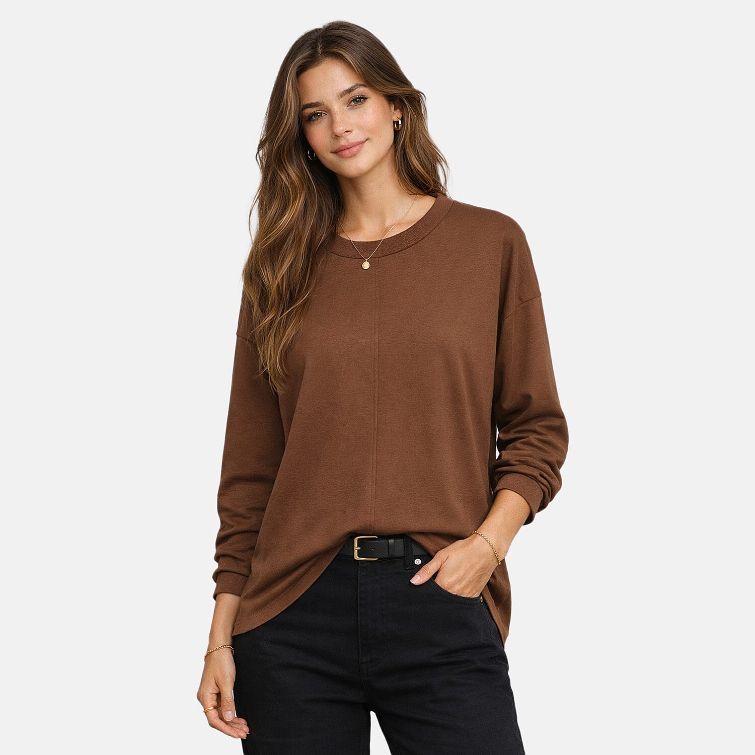 La Marey Super Soft Brushed Top (Size - L/XL) - Chocolate V32492213 0