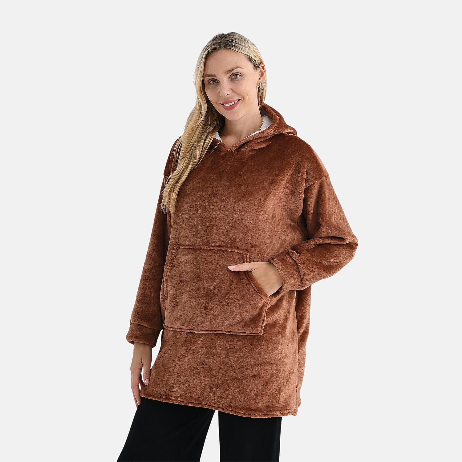 La Marey Super Soft and Warm Luxurious Sherpa Oversize Hoodie (One Size) 8234395 3