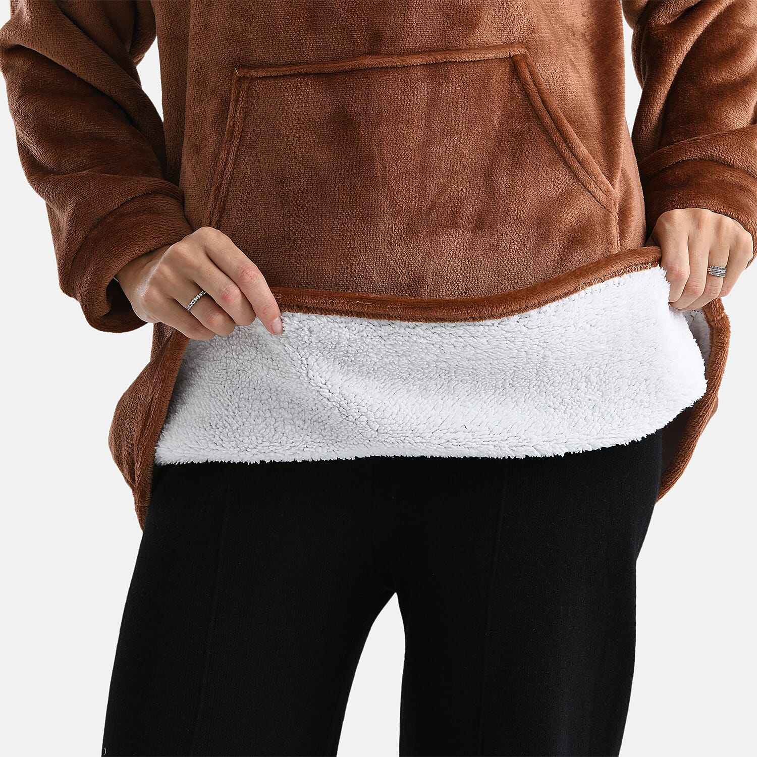 La Marey Super Soft and Warm Luxurious Sherpa Oversize Hoodie (One Size) 8234395 7