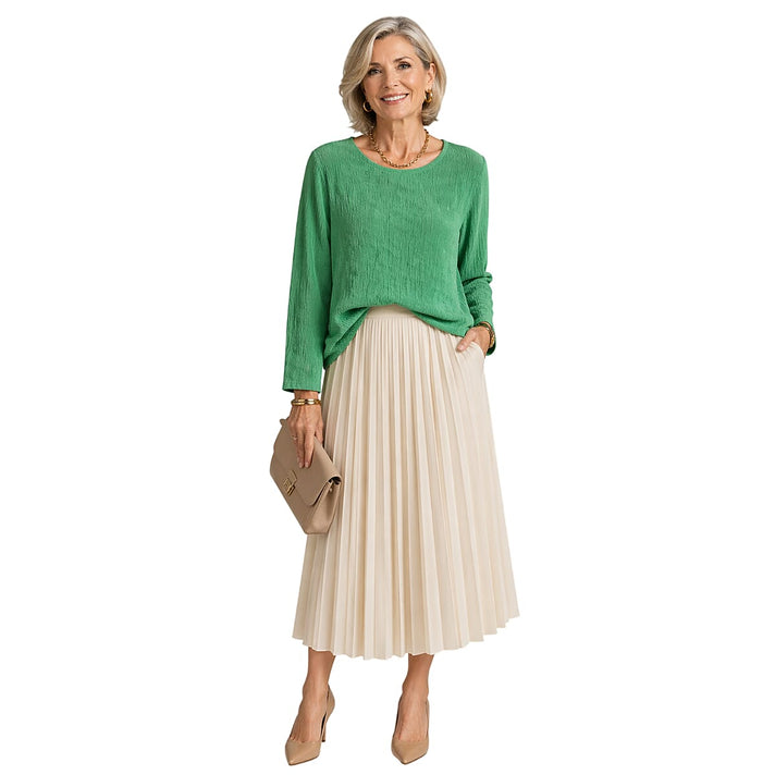 La Marey Textured Long Sleeve Top (Size L, 16-18) - Green 8237711 1