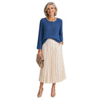 La Marey Textured Long Sleeve Top (Size S, 8-10) - Blue