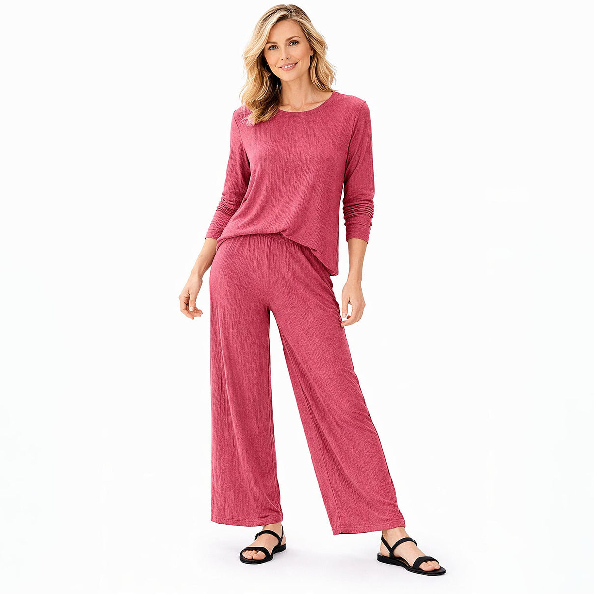 La Marey Soft Touch Textured Stretch Trousers (Size L, 16 to 18) - Rose 8237791 0