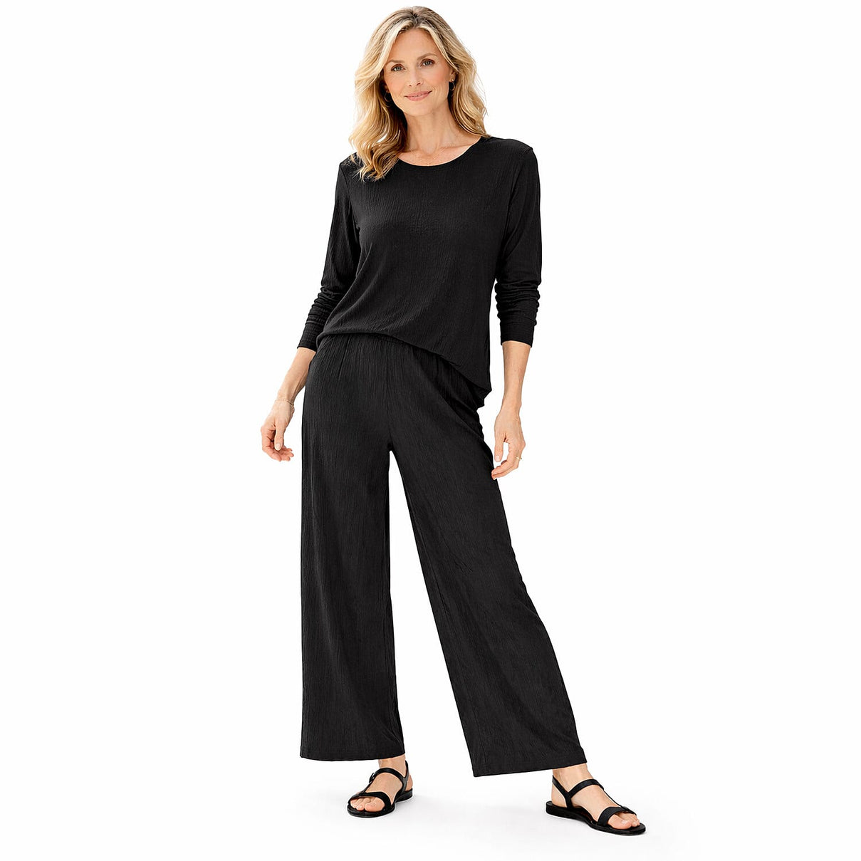 La Marey Soft Touch Textured Stretch Trousers (Size XL, 20 to 22) - Black V32534447 0