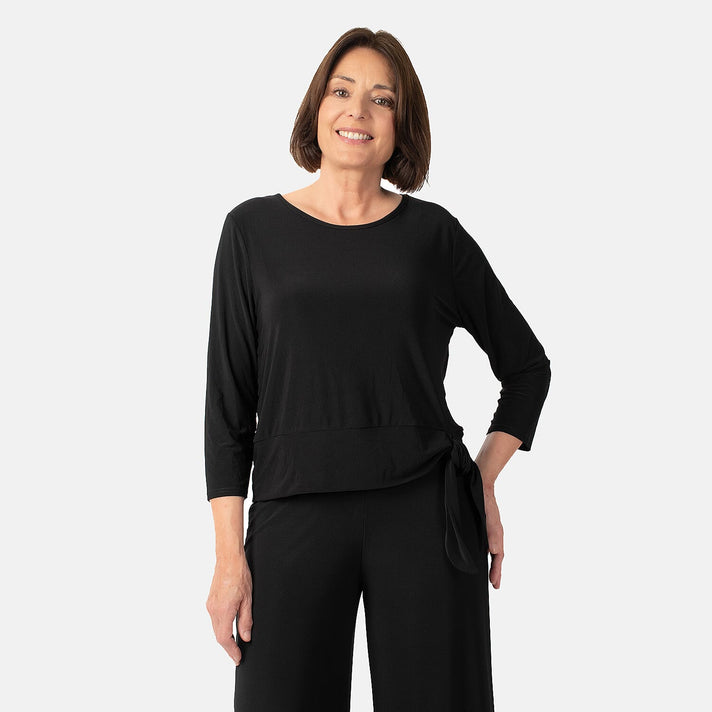La Marey Side Knot Detail Top (Size L) - Wine 7934446 2