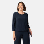 La Marey Side Knot Detail Top (Size M) - Navy