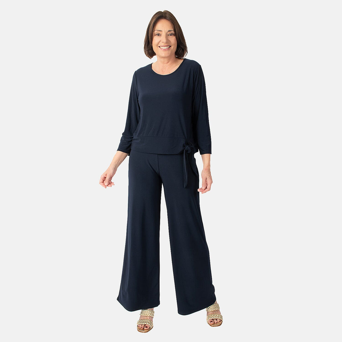 La Marey Side Knot Detail Top (Size S) - Navy V32528895 0