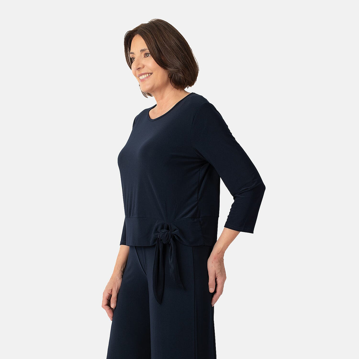 La Marey Side Knot Detail Top (Size S) - Navy V32528895 2