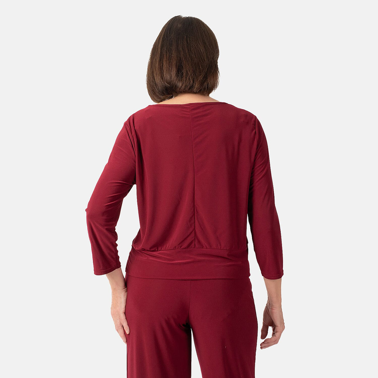 La Marey Side Knot Detail Top (Size L) - Wine 7934446 3