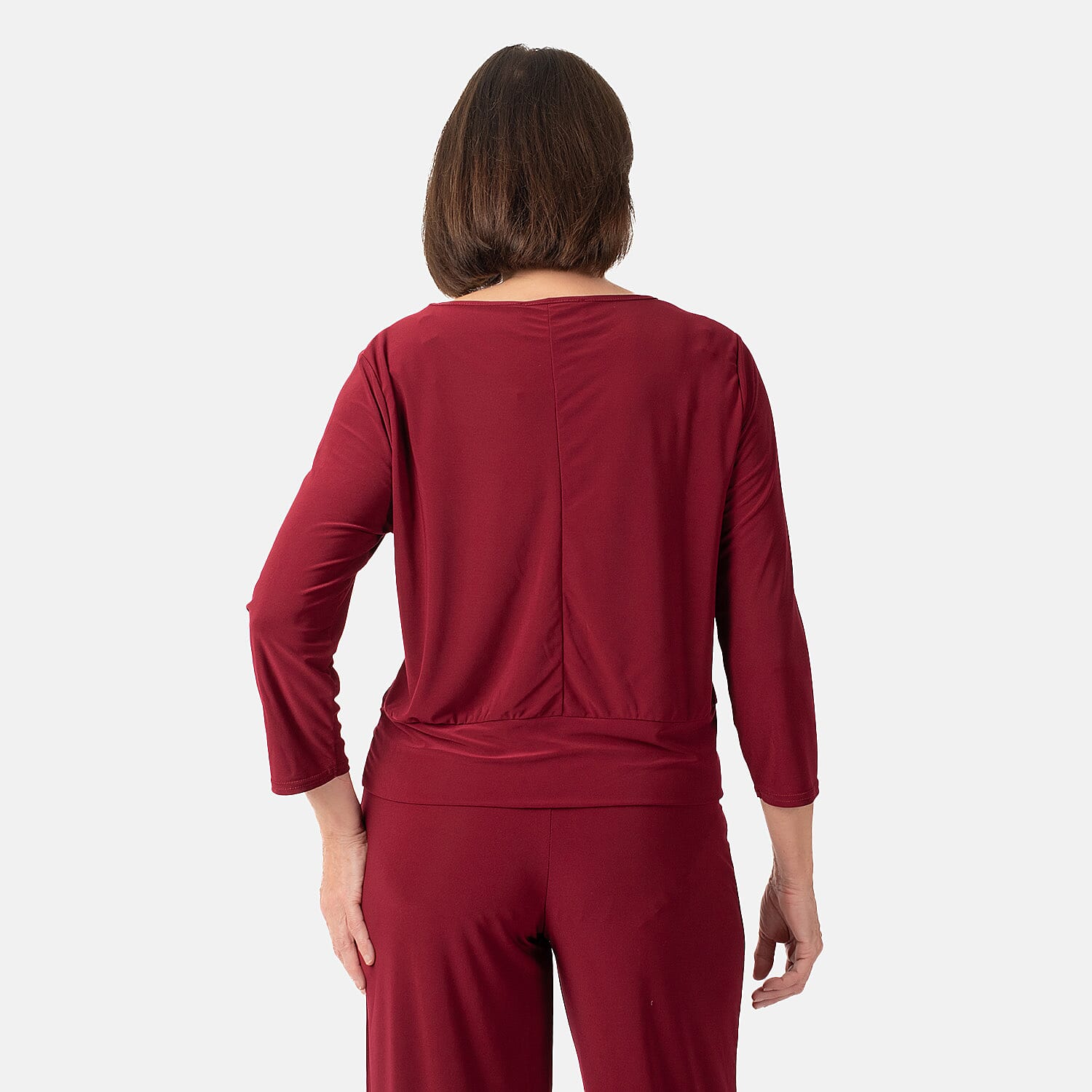 La Marey Side Knot Detail Top (Size L) - Wine 7934446 3