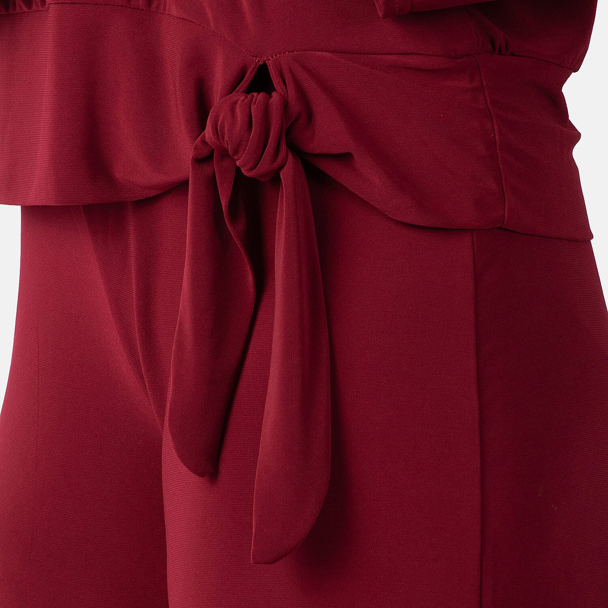 La Marey Side Knot Detail Top (Size L) - Wine 7934446 4